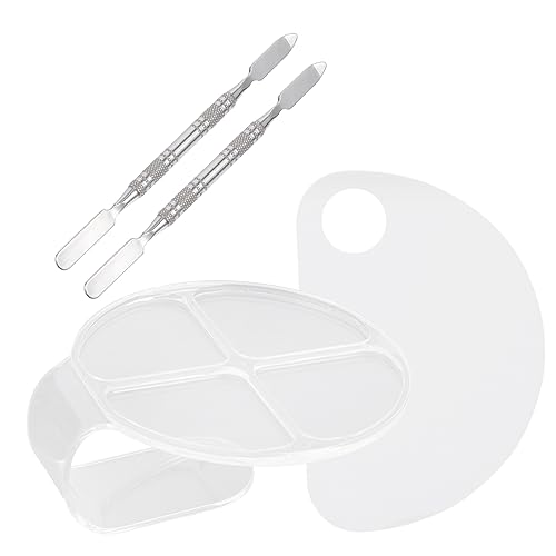Vaguelly 2 Stück Acryl Nagelkunst Mischpalette Set Transparent Kosmetik Make Up Spateln Salon Leicht Tragbar Praktisch für Nagellack und Pigmentmischung von Vaguelly