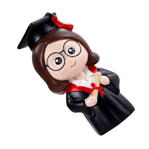 Vaguelly 2st Kuchendekoration Backen Mädchenfigur Zubehör Für Abschlussfeiern Minifiguren Grad Kappe Dekor Abschlusstortenfiguren Cartoon-kuchenaufsatz Klasse Von Student Souvenir Glas Harz von Vaguelly