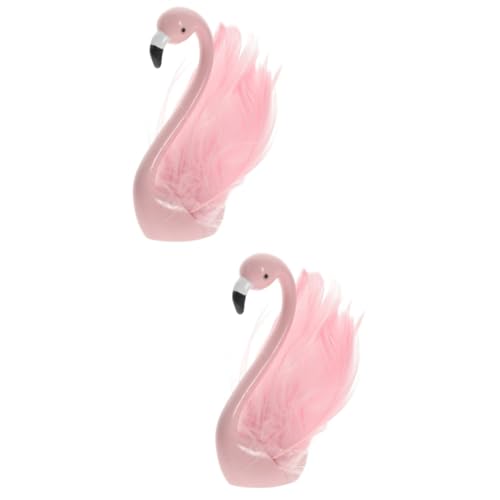 Vaguelly 2 Stück Flamingo-ornamente Schwimmbad Flamingo-vase Flamingo-dekoration Für Den Außenbereich Flamingo Gartenverzierung Flamingo-kuchenaufsatz Figur Laternen Rosa Feder von Vaguelly