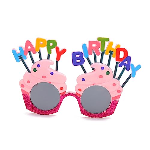 Vaguelly 2 Stück Geburtstagsbrille Lustige Fotobrille mit Glitzerrahmen und Regenbogen Design für Partys und Feiern Partydekoration für Damen und Herren von Vaguelly