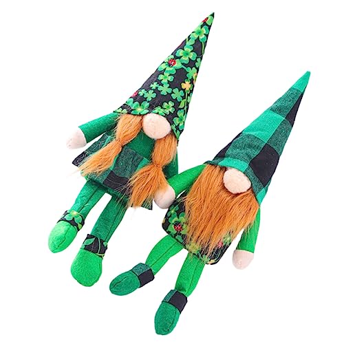 Vaguelly 2 Stück Grüne Blatt Festival Puppe Gnom - Ornamente Party Dekorative Puppe St. Patricks Day Ornament St. Patricks Day Puppe Puppenspielzeug Puppenornament Kein Schaden Tuch von Vaguelly