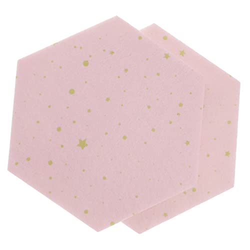 Vaguelly 2 Stück Hexagon Wandaufkleber aus Filz Selbstklebende Pinnwand für Kreative DIY Fotowände Dekorative Wandornamente Rosa Hochwertiges Filzmaterial von Vaguelly