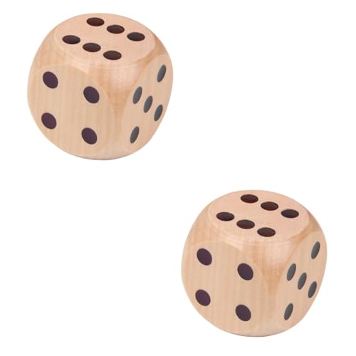 Vaguelly 2 Stück Holzwürfel Sechsseitige Spiel Gerundet Für Zu Hause D6 Punktwürfel Mit Runden Ecken Punktwürfel Aus Holz Praktisches -requisit -stütze Light Brown von Vaguelly