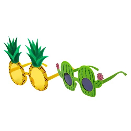 Vaguelly 2 Stück Lustige Sonnenbrillen im Hawaii Stil Dekorative Partybrillen für Strand Themenfeiern Fotorequisiten Ananas Kaktus für Erwachsene von Vaguelly