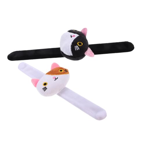 Vaguelly 2 Stück Plüsch Katzen Slap Armband Süße Tier Slap Wristbands für Partys Geburtstag und Festivals als und Dekoration von Vaguelly