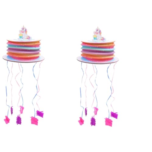 Vaguelly 2 Stück Schnur Kleine Kuchen-Piñatas Spielzeug halloween party Kinderparty Pinata Partyzubehör Laterne Pinata-Dekoration dekorative Requisiten für Partys Mini Draht ziehen Papier von Vaguelly