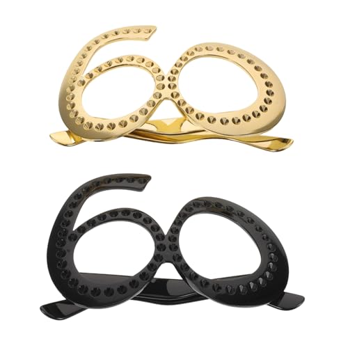 Vaguelly 2 Stück Teiliges Geburtstagsbrille aus Leichtem Abs Auffällige Zahlenform Lustige Sonnenbrille für Partydekoration Komfortabel Unisex für Fotos und Geburtstagsfeier von Vaguelly