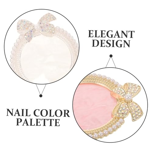 Vaguelly 2 Stück Teiliges Nagelkunst mischpalette mit Perlen Strass Resin Nagellack Mischpalette für DIY Maniküre Kompakt Leicht zu Reinigen für Zuhause Salon Nail Art von Vaguelly