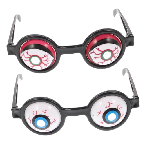 Vaguelly 2 Stück Teiliges Partybrillen Lustige Halloween Eyeglasses Kostüm Brillen Rote Blaue Masquerade Fotorequisiten für Festliche Feier von Vaguelly
