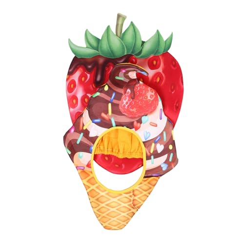 Vaguelly 2 Stück Teiliges Plüsch Erdbeer Eiscreme-hut Lustige Kostümhaube für Erwachsene Weiche Cartoon-mütze als Fotorequisite Vielseitiges Party-accessoire für Halloween und Karneval von Vaguelly