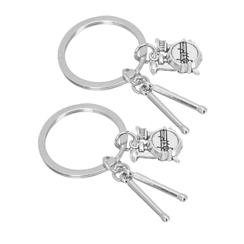 Vaguelly 2 Stück Teiliges Schlagzeug Schlüsselanhänger mit Drumstick und Snare Drum Anhänger Musiker Rock Musik Fan Rucksack Charm Percussionist Schlüsselring Zubehör von Vaguelly