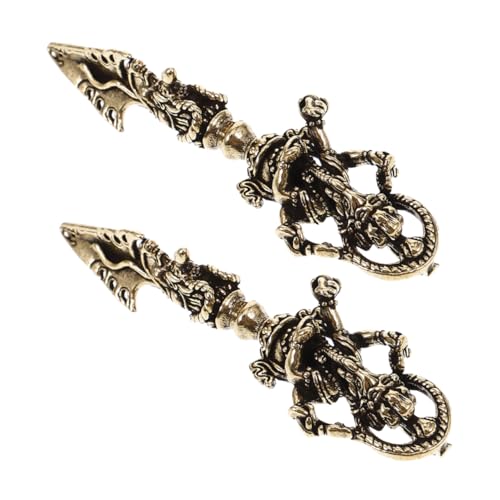 Vaguelly 2 Stück Vajra Anhänger Messing Vajra Ornament Metall Vajra Ornament Retro Messing Handwerk Vajra Stößel Halskette Anhänger Vajra Stößel Handwerk Vajra Metall Handwerk von Vaguelly