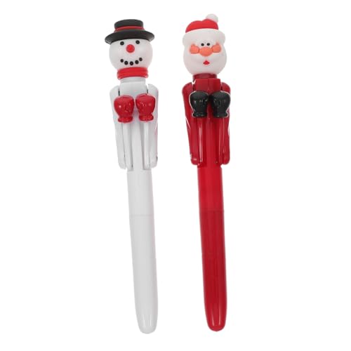 Vaguelly 2 Stück Weihnachtskugelschreiber Coole Stifte für Neuheitstifte Bommel Kugelschreiber Bowling-Kugelschreiber süß Neuheitsstifte für Boxspielzeug Kieselgel von Vaguelly