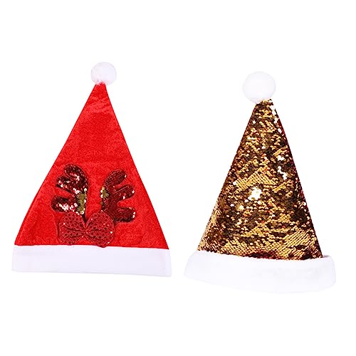 Vaguelly 2 Stück Weihnachtsmütze Erwachsene Gold Rot Glitzernde Partyhüte für Weihnachtsfeier Festliche Deko und Kostümzubehör für Familien und Freunde Vaguelly 2 Stück Weihnachtsmütze Erwachsene Gold Rot Glitzernde Partyhüte für Weihnachtsfeier Festliche Deko und Kostümzubehör für Familien und Freunde von Vaguelly
