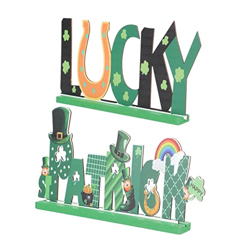 Vaguelly 2 Stück dekorative Holzdekorationen Patricks Ornament Mittelstücke Mini Die Holzhandwerk für den Haushalt Desktop aus Holz schmücken Glück Bedeutung schmückt Green von Vaguelly