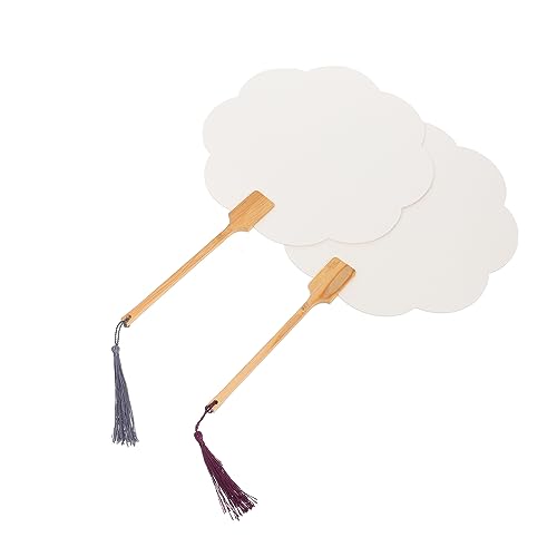 Vaguelly 2 Stück handgefertigter Fächer DIY -Fans lustige Graffiti-Fans Lüfter tragbare Ventilatoren leere Fans handgefertigte Bastelfans Materialien für DIY-Zeichnungsfans hölzern von Vaguelly