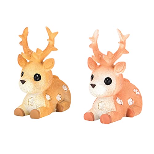 Vaguelly 2 Stück rehfarbene Dekoration - Mini-Hirschdekoration - Innenraumdekoration - Wohnaccessoires Hasen Dschungel-Babyparty-Dekorationen tierische Kuchendekoration Bauernspielzeug wild Vaguelly 2 Stück rehfarbene Dekoration - Mini-Hirschdekoration - Innenraumdekoration - Wohnaccessoires Hasen Dschungel-Babyparty-Dekorationen tierische Kuchendekoration Bauernspielzeug wild von Vaguelly