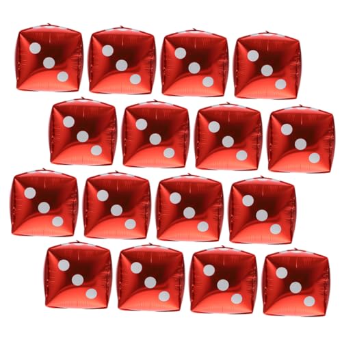 Vaguelly 20 Stück 20 teilig Würfel Aluminiumfolie Luftballons Rote Partydekoration Thema Hintergrunddeko für Gartenpartys Vaguelly 20 Stück 20 teilig Würfel Aluminiumfolie Luftballons Rote Partydekoration Thema Hintergrunddeko für Gartenpartys von Vaguelly