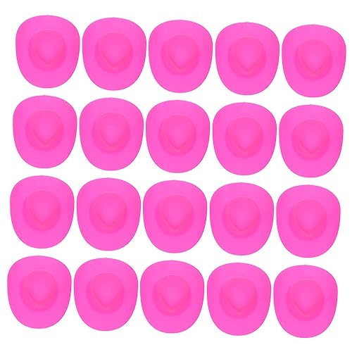 Vaguelly 20 Stück -Cowboyhut Hut für Minihauspuppe Mini-Hut- Kappen Miniaturspielzeug Puppen Kleidung für puppenkleidung Mini-Puppenmütze Miniaturhüte Plastik Rosa von Vaguelly