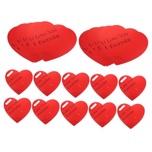 Vaguelly Valentinstag Blumenstrauß Verpackung 20 Stück Rote Rose Verpackung Form Karten von Vaguelly