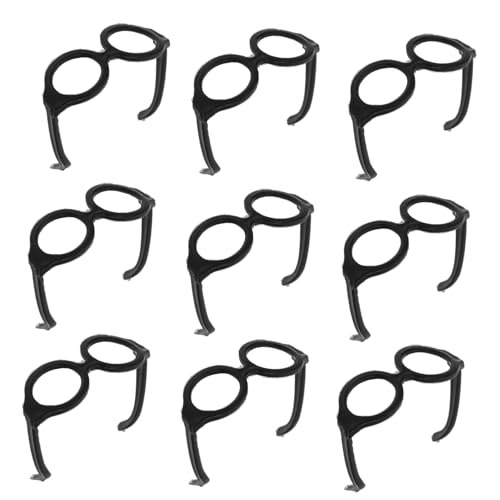 Vaguelly 20 Stück Puppenbrille Lustige Brillendekore Miniatur-Brillen-Requisiten Puppengläser Zur Dekoration Puppe Verkleiden Zubehör Entzückende Mini-Brille Puppe Mini-Brille Plastik Black von Vaguelly