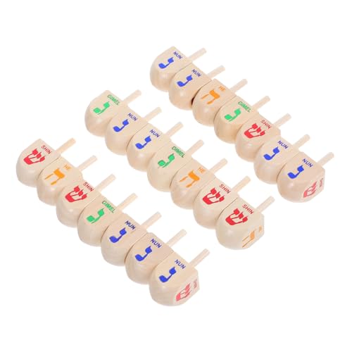 Vaguelly 20 Stück Teiliges Holz Dreidels Handgefertigte Chanukka Spiele Traditionelle Festival Spielzeuge für Familienfeste und Religiöse Aktivitäten mit Langlebigem Design von Vaguelly