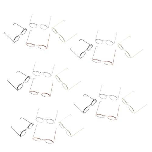 Vaguelly 20 Stück Teiliges Miniaturbrillen für Puppen Leichte Metallrahmen Dekorative Brillen für Puppenhaus DIY Projekte Ornamentale Accessoires Gold Silber Roségold und Schwarz Vaguelly 20 Stück Teiliges Miniaturbrillen für Puppen Leichte Metallrahmen Dekorative Brillen für Puppenhaus DIY Projekte Ornamentale Accessoires Gold Silber Roségold und Schwarz von Vaguelly