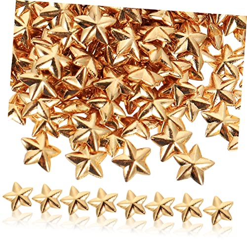 Vaguelly 200 Stück Doppelseitiger fünfzackiger Stern pentagram wohnungseinrichtung Accessoires für Mädchen sortiert Nagel Charms zartes Maniküre-Ornament-Accessoire Zinklegierung Golden von Vaguelly