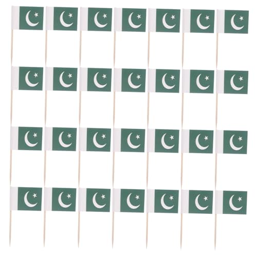 Vaguelly 200 Stück Pakistanische Zahnstocherflagge Kuchenzahnstocher Pakistanische Flagge Auf Stab Cocktailspieße Für Party Mini Stäbchen Cupcake Topper Cocktail Zahnstocher von Vaguelly