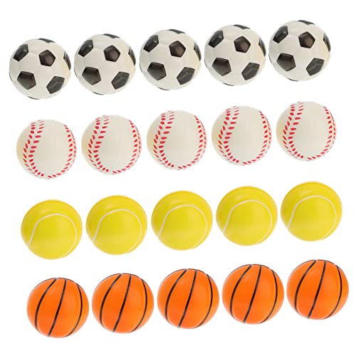 Vaguelly 20Stücke Sportbälle Mini Squeeze Bälle Für Stressabbau Softbälle Fußball Baseball Tennis Und Basketball Design Je Für Sportpartys von Vaguelly