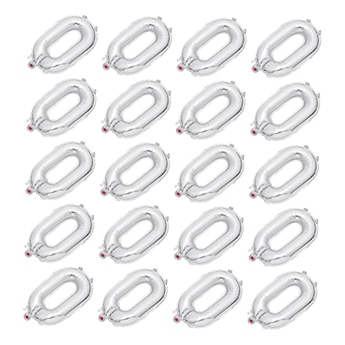 Vaguelly 20st Kettenfolienballons Partyballon Helium Digitale Ballons Digitale Jumbo-ballons Luftballons Verbinden 80er Luftballons Partydekoration Zahlenballon Aluminiumfolie Silver von Vaguelly