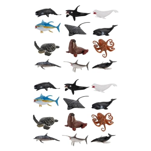 Vaguelly 24 STK Meereslebewesen-Modell tierfiguren Tier Figuren Mini-Plastiktiere Tischdekoration Sand Modelle Spielzeuge Simulation Meereslebewesen Spielzeug Lernspielzeug für Tiere von Vaguelly