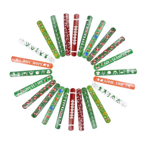 Vaguelly 24 Stück Fußball Schnapparmbänder für Sportliche Party PVC Armbänder für Fußballfans für Kindergeburtstage und Sportveranstaltungen von Vaguelly