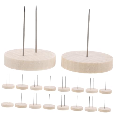 Vaguelly 24 Stück Puppenständer aus Holz Handgefertigte Filzpuppenhalter mit und Doppel Nadel für Stabile Präsentation und Fotografie von Handarbeitsdolls für Schreibtische und Vitrinen von Vaguelly