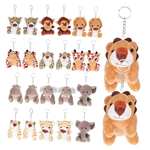 Vaguelly 24 Stück Schlüsselbundpuppe Stofftiere Tasche Schlüsselbund Ausgestopfte Tiere Süße Schlüsselanhänger Für Mädchen Kuscheltiere Masse Kuscheltier-anhänger Stoffpuppen Pp Baumwolle von Vaguelly