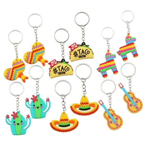 Vaguelly 24 Stück Teiliges Mexikanisches Schlüsselanhänger Lustigen Cartoon motiven und Dekorative Taschenanhänger für Fiesta party Geschenk und Gastgeschenk Langlebig und Auffällig von Vaguelly