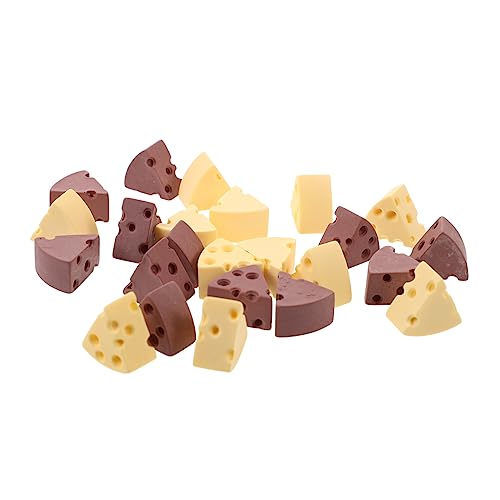 Vaguelly 24 Stück Teiliges Miniatur Käse Charms aus Harz DIY Bastelzubehör für Haarschmuck Handyhüllen und Kreative Projekte Gelb und Schokoladefarben von Vaguelly