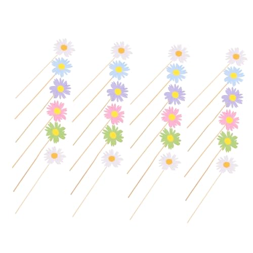 Vaguelly 24Stücke Daisy Blumen Kuchen Dekorationen Essbare Cupcake Topper Für Geburtstagsfeiern Hochzeiten Und Partys Und Lebendige Tortendeko Für Desserts von Vaguelly