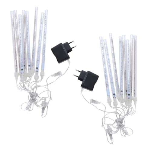 Vaguelly 2Stücke LED Meteorschauer Regenlichter Röhren mit LED Perlen für Innen und Außendekoration Warmweiß für Weihnachten und Eu Stecker Bezaubernder Vaguelly 2Stücke LED Meteorschauer Regenlichter Röhren mit LED Perlen für Innen und Außendekoration Warmweiß für Weihnachten und Eu Stecker Bezaubernder von Vaguelly