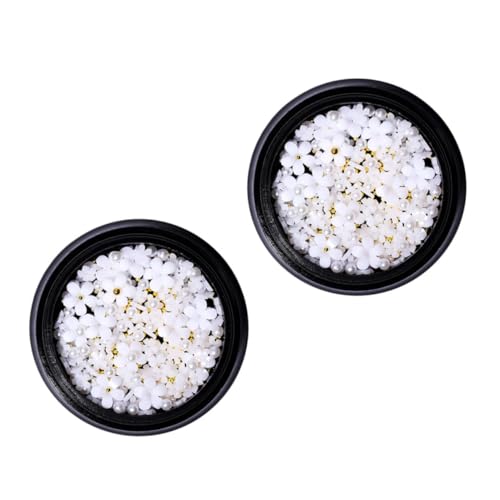 Vaguelly 2Stücke Nagelkunst Charms Weiße Resin Blüten Dekorationen Für DIY Nageldesign Für Nagelstudio Und Zuhause Natürliche Und Falsche Nägel von Vaguelly