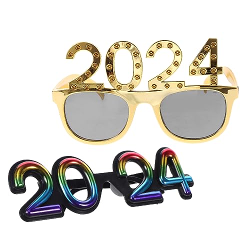 Vaguelly 2Stücke Neujahr Party Brille Lustige Fotorequisiten Für Silvesterfeiern Futuristische Gläser Und Bunten Designs Mottopartys Und Fotoshootings von Vaguelly