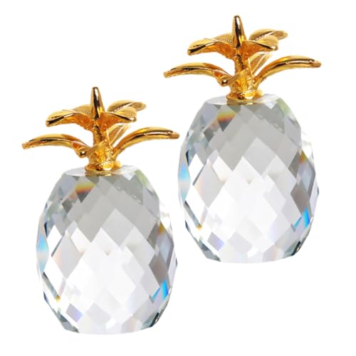 Vaguelly 2stücke Wasser Ananas Figurine Tischdekoration Für Esszimmer Und Schlafzimmer Moderne Fruchtornamente Mit Verarbeitung Und Lichtreflexion von Vaguelly