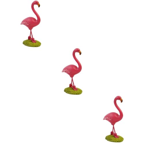 Vaguelly 3 Stk Tortendeko für Kinder Miniaturdekoration Miniatur-Flamingofiguren kinder geburtstagsdeko kindergeburtstags dekoration hochzeitsdeko Pflanzendekor Kuchenverzierung Schüttgut von Vaguelly