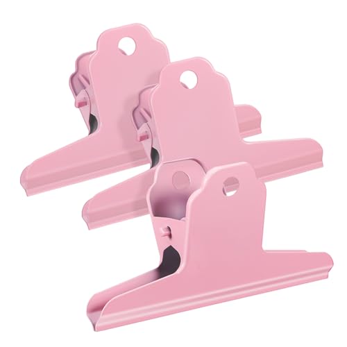 Vaguelly 3 Stück Metall Clips Hinge Clips für Dokumente Fotos und Snackbeutel Robuste Büroklammern für Effiziente Organisation im Büro und Zuhause von Vaguelly
