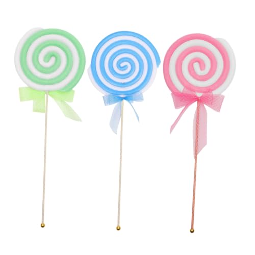 Vaguelly 3 Stück Simulation Lutscher Ornamente Riesige Lutscher-Requisite Lutscher Für Süßigkeiten Ups Knallt Stöcke Jumbo Groß Riesige Lollipop-Dekorationen Stütze Riese Plastik von Vaguelly