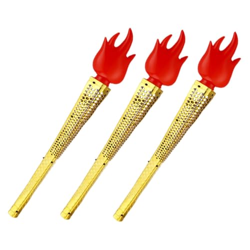 Vaguelly 3 Stück Simulierte Fackel Lange Taschenlampenspielzeuge Künstliche Fackelspielzeuge -taschenlampe Feuer Stirnband Flamme Kinderfackel Partyspielzeug Abs Golden von Vaguelly