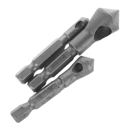 Vaguelly 3 Stück Teiliges Cobalt Stahl Entgrat und Fasenwerkzeug Set Sechskantschaft für Präzises Bohren in Kunststoff Aluminium Kupfer und PVC Platten von Vaguelly