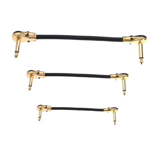 Vaguelly 3 Stück Teiliges Gitarren Effektgerät Audio Kabel Flachstecker Winkel Flexible und Langlebige Übertragungskabel für Bass Verstärker Vielseitig Einsetzbar von Vaguelly