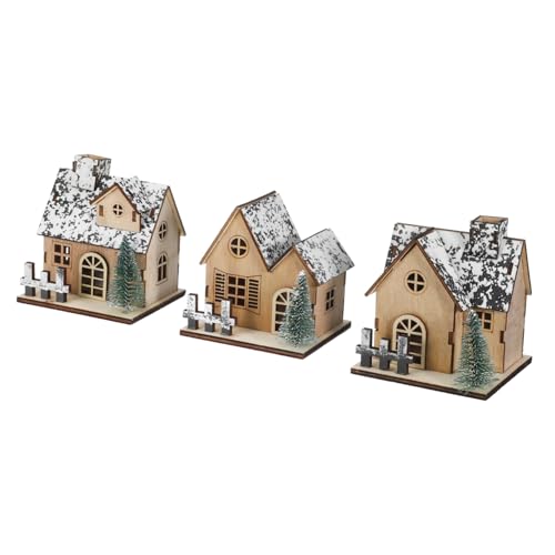 Vaguelly 3 Teiliges LED Holzhaus Set Winterdorf Beleuchtung Leuchtende Mini Holz Weihnachtsdeko für Tisch Regal und Fenster Traditionelle Winterdorf Häuser für Festliche Vaguelly 3 Teiliges LED Holzhaus Set Winterdorf Beleuchtung Leuchtende Mini Holz Weihnachtsdeko für Tisch Regal und Fenster Traditionelle Winterdorf Häuser für Festliche von Vaguelly