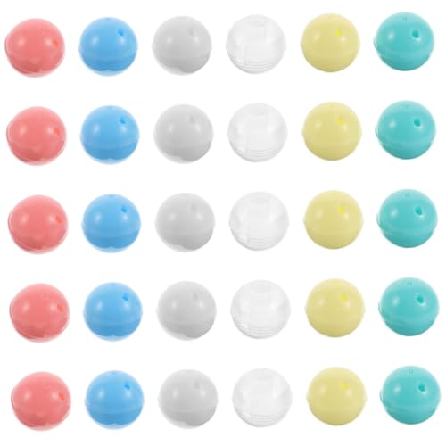 Vaguelly 30 Stück Runde Leere Füllbare Kapseln Kunststoffbehälter Für Mini Drehspielautomaten DIY Party Preise Candy Behälter Transparent von Vaguelly